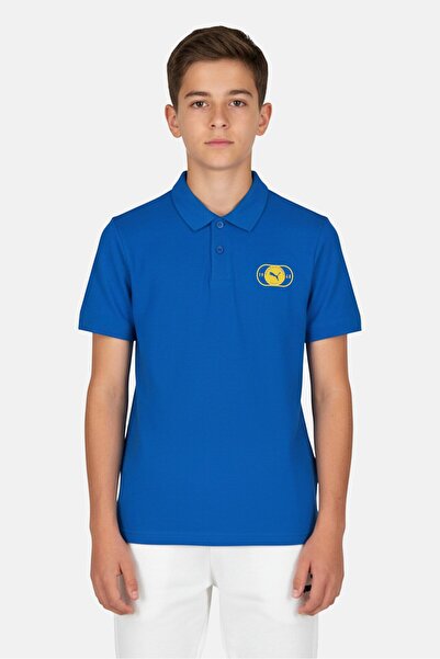 Puma Kids Boy Graphic Print Short Sleeve Polo Shirt, Royal Blue