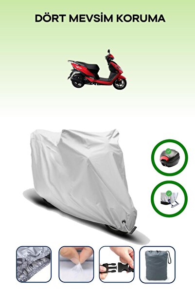 Breen حقيبة خلفية رمادية اللون ومتوافقة مع قماش المحرك المتوافق مع Haojue VN99