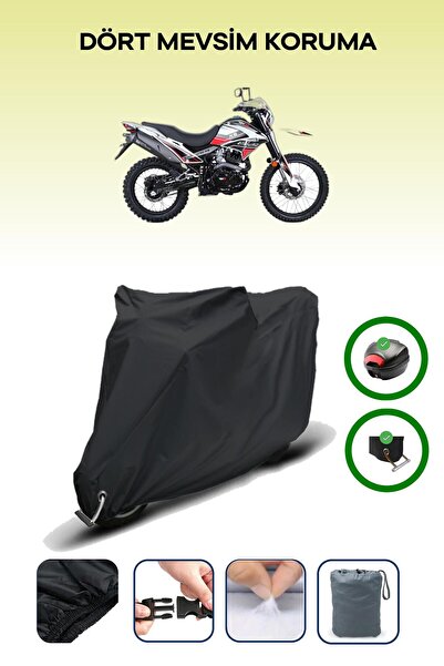 Breen Black Rear Bag and Lock Compatible Rks Rt250 Compatible Motorcycle Tarp...