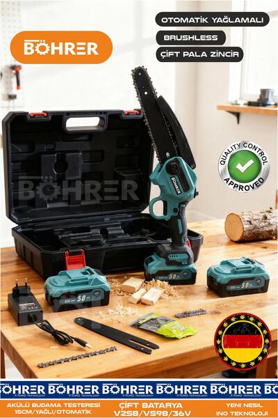 BÖHRER ALMAN DESİGNE BA011153 KÖMÜRSÜZ YENİ TASARIM ÇİFT AKÜLÜ 15CM 6 İNÇ - O...