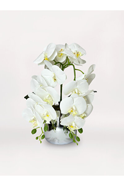 Acarya Design Islak Görünümlü Yapay Beyaz Orkide Aranjmanı