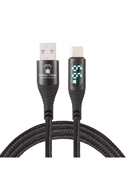 PRESTIGE CHARGE Cablu USB la USB-C, Date și Încărcare 60W, cu Display, Telefo...