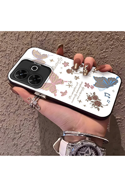 Hontinga حافظة هاتف متوافقة مع هاتف Xiaomi Redmi 13X، حافظة على شكل فراشة مضا...