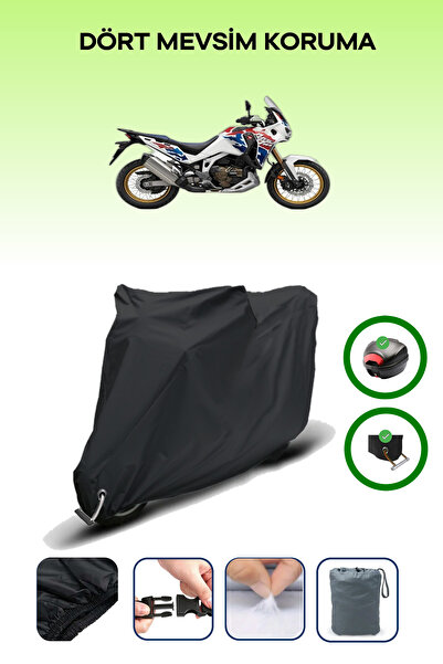 Breen حقيبة خلفية سوداء وقفل متوافقان مع هوندا CRF1100L أفريكا توين أدفنتشر سبورتس DCT متوافقان مع غطاء المحرك