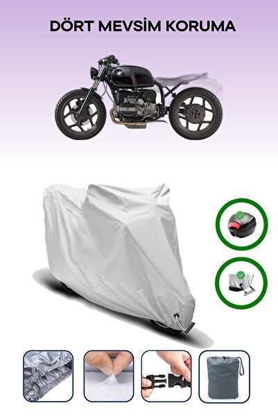Breen Gray Rear Bag and Lock Compatible Bmw R 65 Compatible Motorcycle Tarpaulin