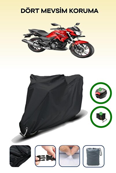 Breen حقيبة خلفية سوداء وقماش محرك متوافق مع قفل Hero Hunk 200R