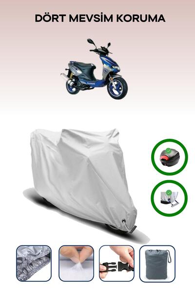 Breen حقيبة خلفية رمادية اللون ومتوافقة مع قماش المحرك المتوافق مع كانوني هوسار 125