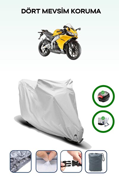 Breen حقيبة خلفية رمادية اللون ومتوافقة مع قماش المحرك المتوافق مع Aprilia RS4 125 4T