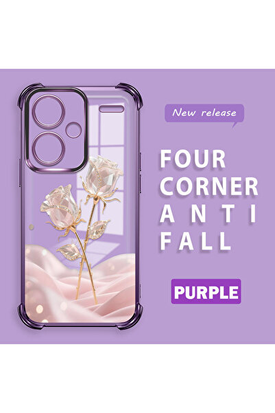 ucuc حافظة حماية من السيليكون الشفاف باللون الوردي الرومانسي المتوافق مع هاتف...