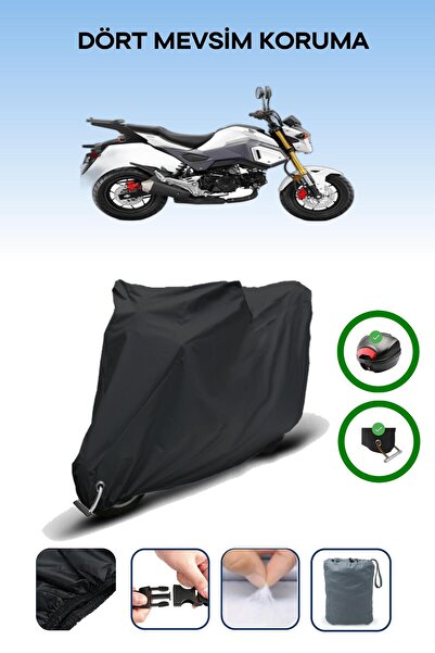 Breen حقيبة خلفية سوداء وقماش محرك متوافق مع هوندا MSX 125