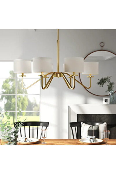 RONİSU AYDINLATMA Lismore 6 Başlıklı Rustik Şapkalı Avize RA-AVZ- 5840-13-75