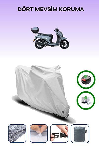 Breen Gray Rear Bag and Lock Compatible Yuki Gentle 50 Compatible Motorcycle ...