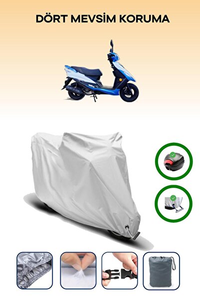 Breen حقيبة خلفية رمادية اللون ومتوافقة مع قماش المحرك المتوافق مع Apachi Alfa 50