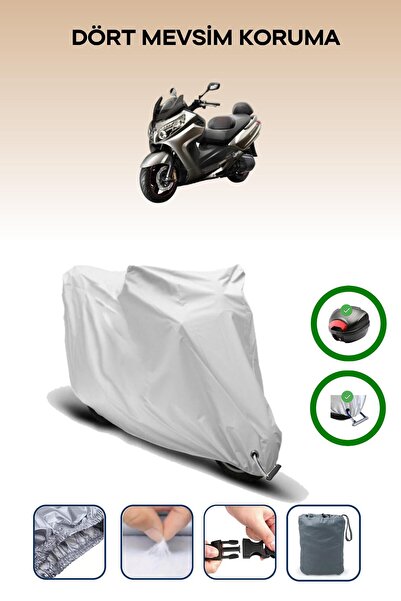 Breen حقيبة خلفية رمادية اللون ومتوافقة مع قفل SYM Maxsym 600i ABS متوافقة مع قماش المحرك