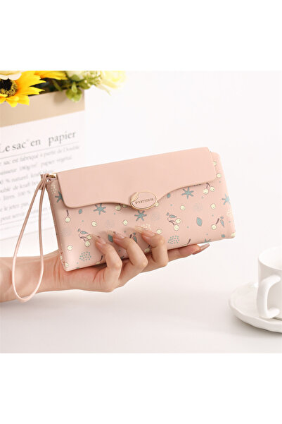 rinkadoll محفظة جديدة للموسم بسعة كبيرة وأنيقة، محفظة كرز مطبوع بحزام للكاحل