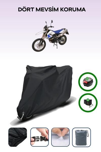 Breen حقيبة خلفية سوداء وقفل متوافقان مع BMW G 650 X Challenge متوافقان مع قماش المحرك