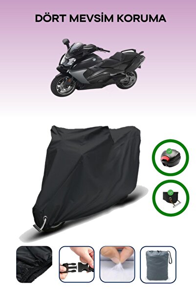 Breen حقيبة خلفية سوداء وقماش محرك متوافق مع BMW C 650 GT