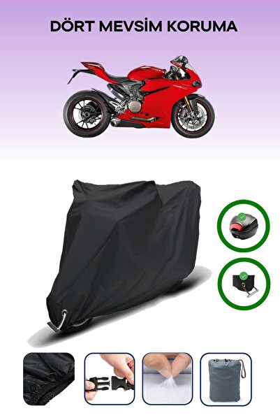 Breen Black Rear Bag and Lock Compatible Ducati Panigale 1299 S Compatible Mo...