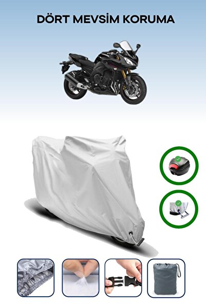 Breen Gray Rear Bag and Lock Compatible Yamaha Fazer 8 Compatible Motorcycle ...