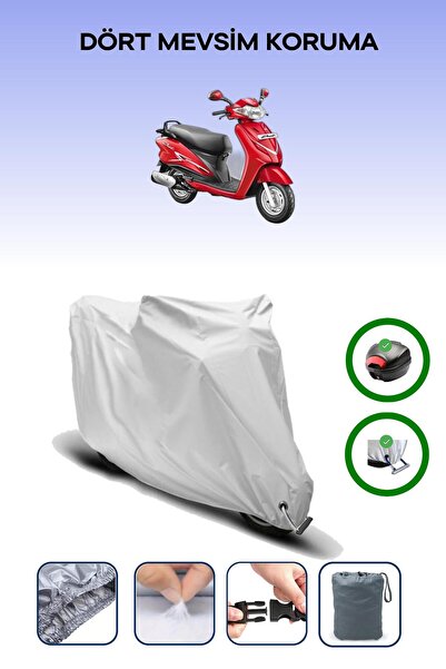 Breen حقيبة خلفية رمادية اللون ومتوافقة مع قماش المحرك المتوافق مع Hero Duet 110i