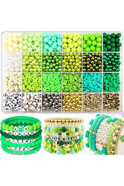 Choice6 Beads Kit5 2220pcs Clay Beads Bracelet Making Kit 24 Colors Flat Prep...