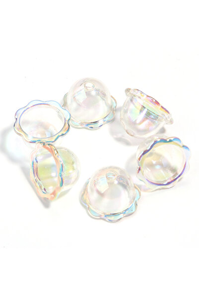 Choice6 24x15mm 12pcs White 6-12Pcs Glitter Wind Bell Spacer Jellyfish Beads ...