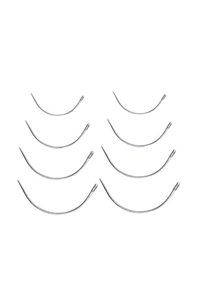 choice2 حقيبة فضية مكونة من 4 قطع من إبرة الخياطة المنحنية المصنوعة من الجلد،...