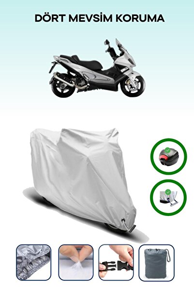 Breen حقيبة خلفية رمادية اللون ومتوافقة مع غطاء المحرك المتوافق مع Gilera Nexus 500