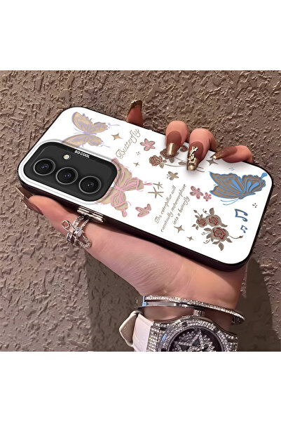 Hontinga حافظة هاتف متوافقة مع سامسونج جالاكسي إس 24 بلس، تصميم فراشة مضاد لل...