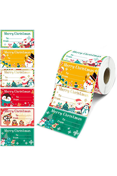 Choice 1 لفة 180 قطعة 180 ملصقًا / لفة ملصقات هدايا عيد الميلاد وعلامات البرك...