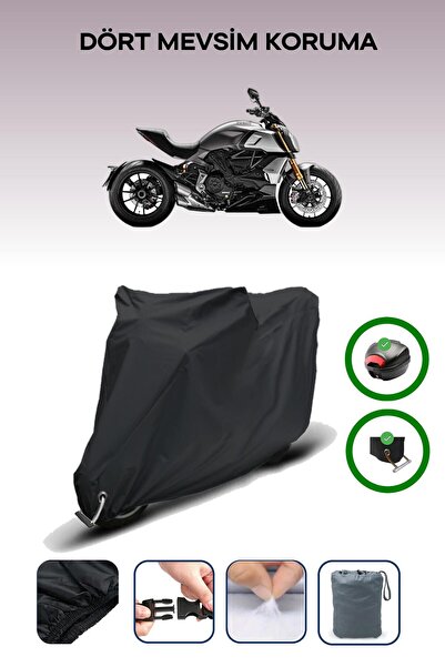 Breen حقيبة خلفية سوداء وقماش محرك متوافق مع دوكاتي ديافيل 1260 إس