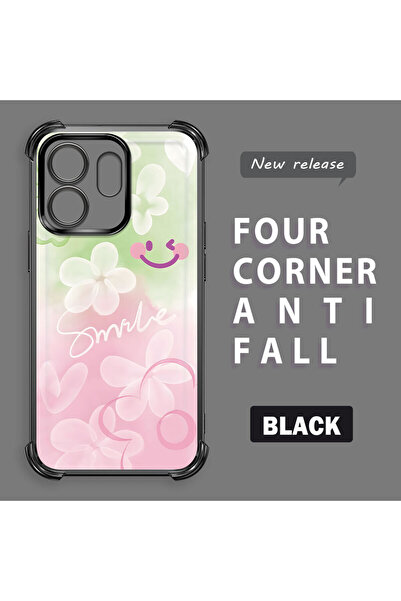 ucuc غطاء هاتف واقي من السيليكون الشفاف بتصميم زهور ملونة متوافق مع إنفينكس ه...