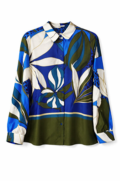 BOUTİQUE MOONLİGHT Haki Bej Desenli Yakalı Gömlek