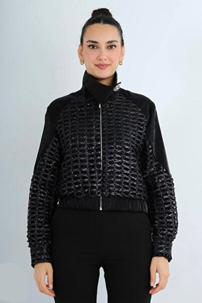 Rain and River DİK YAKA TOKA DETAYLI BELİ LASTİKLİ CEKET