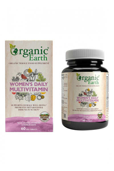 ORGANIC EARTH كبسولات الفيتامينات المتعددة اليومية للنساء، 60 كبسولة