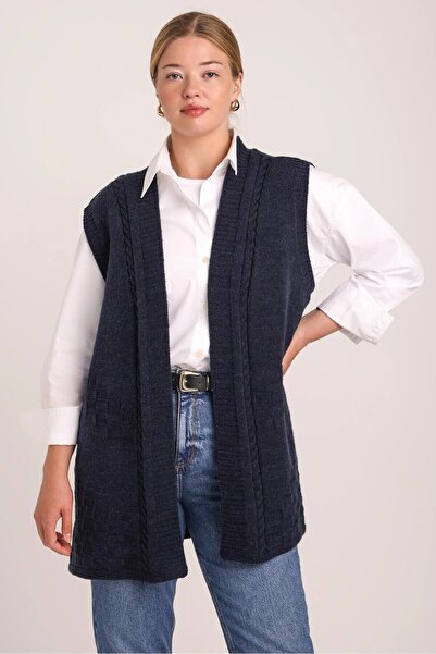 larocci Women's Knitwear Knitted Textured Hatuş Winter Mother's Vest