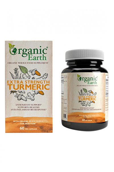 ORGANIC EARTH كبسولات الكركم فائقة القوة، 60 كبسولة
