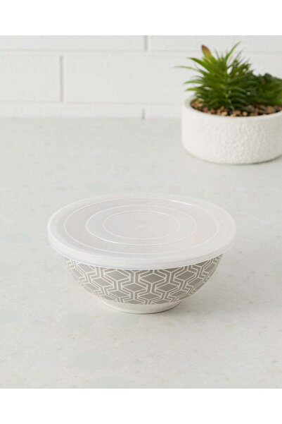 REDTAG Grey Bamboo Bowl With Lid (Medium)