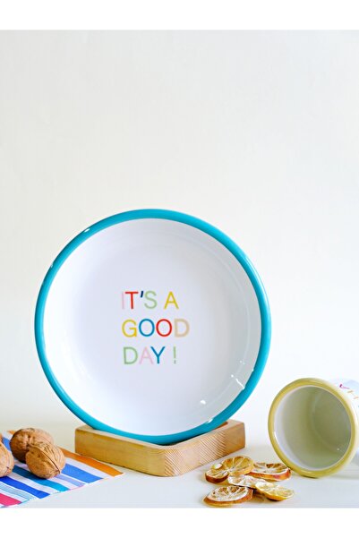 Elifle Emaye Tabak 18cm It's a Good Day Desen