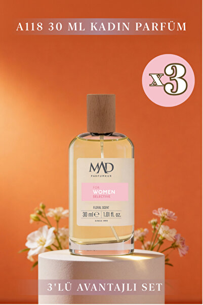 Mad Parfüm 3 Adet 30 ml A118 Kadın Parfüm Seti