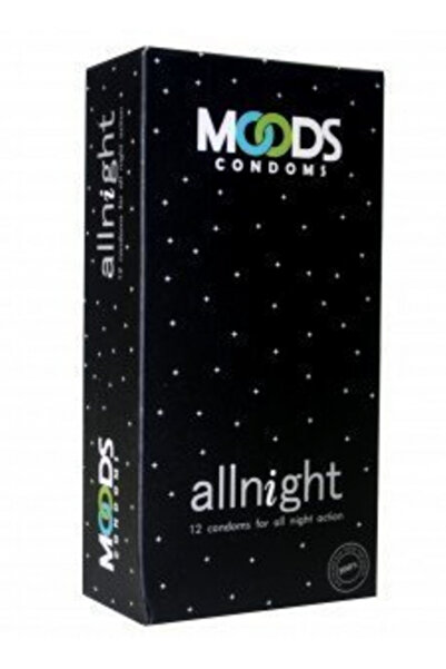 Moods واقي ذكري إضافي من All Nights لراحة تدوم لفترة أطول، 12 واقي ذكري