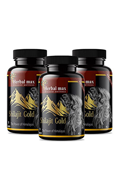 HERBAL MAX مستخلص شيلاجيت الذهبي من جبال الهيمالايا 800 ملغ - عبوة من 30 كبسولة
