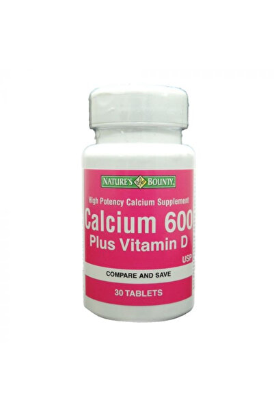 Nature's Bounty Calcium 600 Plus Vitamin D Tablets 30'S