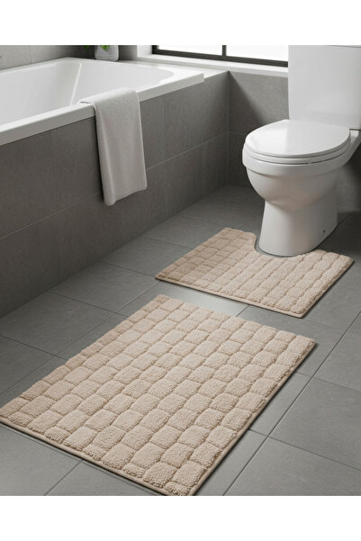 REDTAG Taupe Bricks Bathmat (2 Piece)