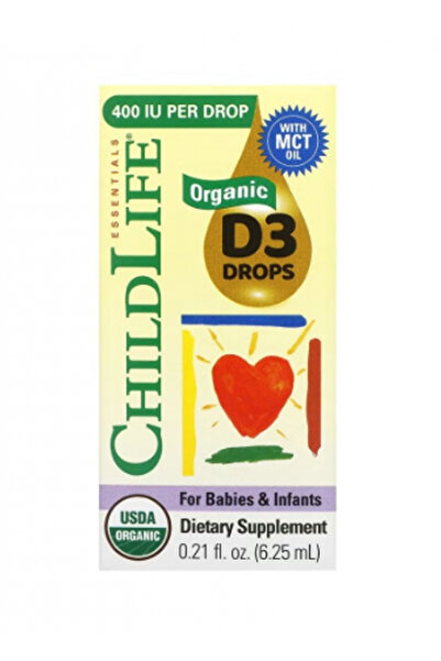 ChildLife قطرات فيتامين د3 العضوية تدعم صحة العظام والمناعة، 6.25 مل 62006