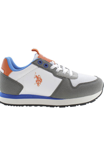 U.S. Polo Assn. Pantofi copii U.S. Polo Best gri cu sireturi si logo, stil sp...