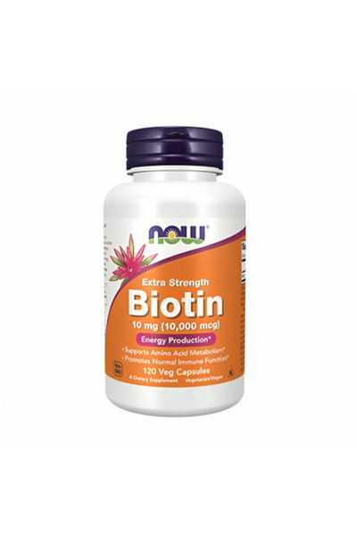 Now Foods مكمل غذائي بيوتين فائق القوة، 10 ملغ، 120 كبسولة نباتية