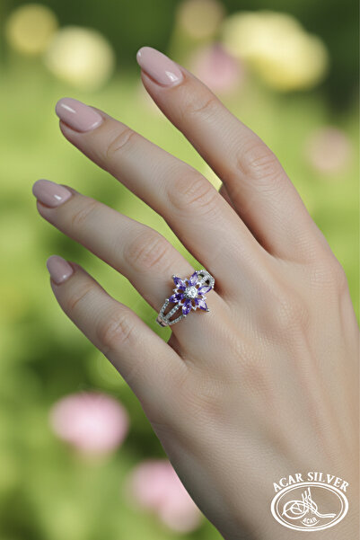 ACAR SİLVER LOTUS ÇİÇEĞİ RODYUMLU 925 AYAR GÜMÜŞ YÜZÜK