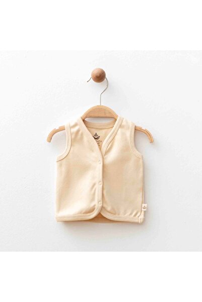 blumi kids Organik Çıtçıtlı Bebek Yeleği – Bej