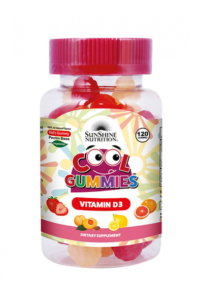 Sunshine Nutrition حلوى كول غاميز بفيتامين د3، 120 قطعة